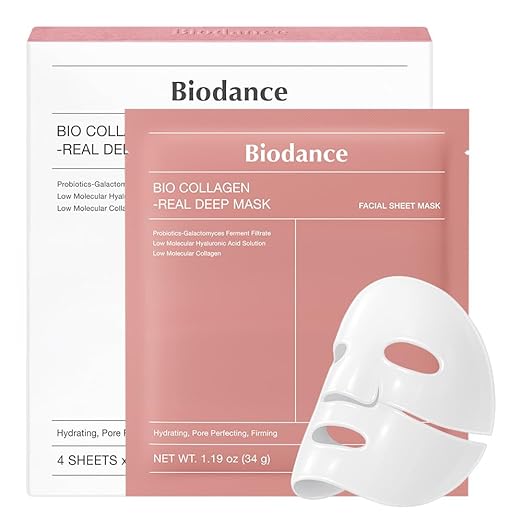 Biodance Bio-Collagen Real Deep Mask Pack of 4 - Face Masks, Face Mask, Women, Face Mask, Face Mask, Pore Refining, Wrinkle Treatment