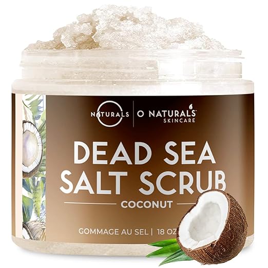 Body Scrub Salt Body Scrub Peeling Face Exfoliating Body Against Cellulite Coconut with Vanilla Moisturising Ingrown Hair Grains Dead Sea Salt Dead Skin removal Women Men 500g