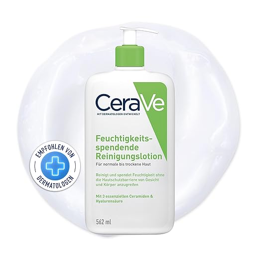 CeraVe Moisturising Cleansing Lotion for Face and Body, Normal to Dry Skin, with Hyaluronic Acid and 3 Essential Ceramides
