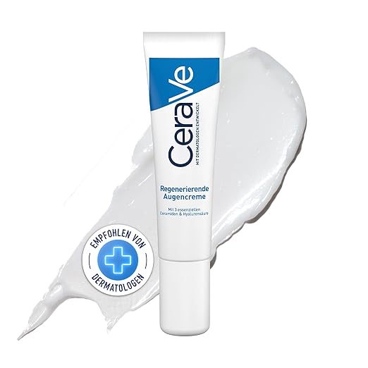 CeraVe Regenerating Eye Cream for Dark Circles and Puffiness, Eye Care for Normal to Dry Skin, with Hyaluronic and 3 Essential Ceramides, 14 ml