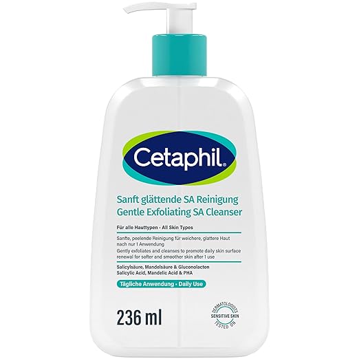 Cetaphil Gentle Smoothing SA Cleansing for Face and Body, for Dry, Rough, Unevens, Blemish-Prone Skin, Salicylic Acid, 236 ml