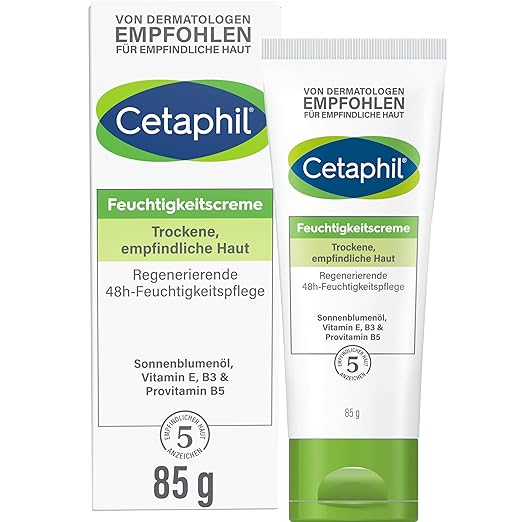 Cetaphil Moisturising Cream, 453 g, for Dry, Sensitive Skin, Intensively Moisturises for 48 Hours, Strengthens Skin’s Resistance, with Vitamin B3, Provitamin B5, Sunflower Oil, Almond Oil, Glycerine