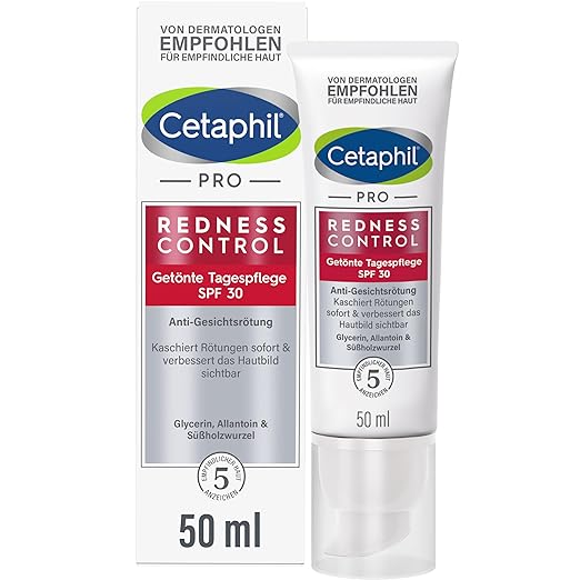 CETAPHIL Pro RednessControl Tinted Day Cream SPF 30, 50 ml, Conceals Skin Redness Instantly and Visibly Balances Skin Tone, Intensively Moisturises, Protects with SPF 30