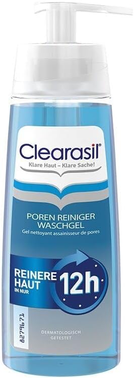 Clearasil Pore Cleanser Wash Gel - Cleansing Gel Against Pimples, Blackheads & Impurities for Purer Skin on the Face - 1 x 200 ml