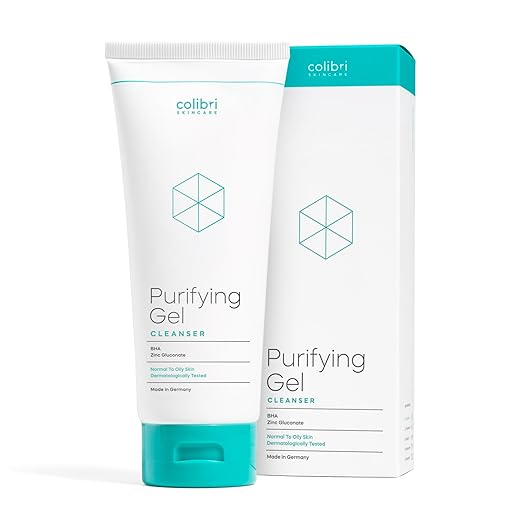 colibri skincare Purifying Gel Cleanser 200 ml - Known from TikTok and Instagram - Wash Gel for the Face with Salicylic Acid (BHA) for Intense, Pore-Deep Facial Cleansing - Made in Germany