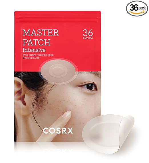 COSRX Master Patch Intensive 36 Counts, Tea Tree Oil, Oval-Shaped Acne Pimple Pactches Pimple Plasters Anti Acne Blemish A.D.F Hydrocolloid Skin Patch Treatment Facial Spots Dots, Korean Skincare