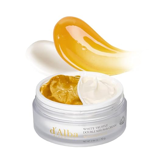 d'alba Italian White Truffle Double Serum & Cream, Adjustable 2-in-1 Intensive Care, Cream for Skin Firmness and Shine, Mild and Vegan Double Cream Korean Skin Care (70 g (Pack of 1)
