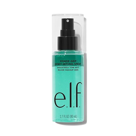 e.l.f. Power Grip Dewy Setting Spray, Ultra Fine & Long-Lasting Formula, Fixes Makeup for a Hydrated, Dewy Finish, Vegan & Cruelty Free