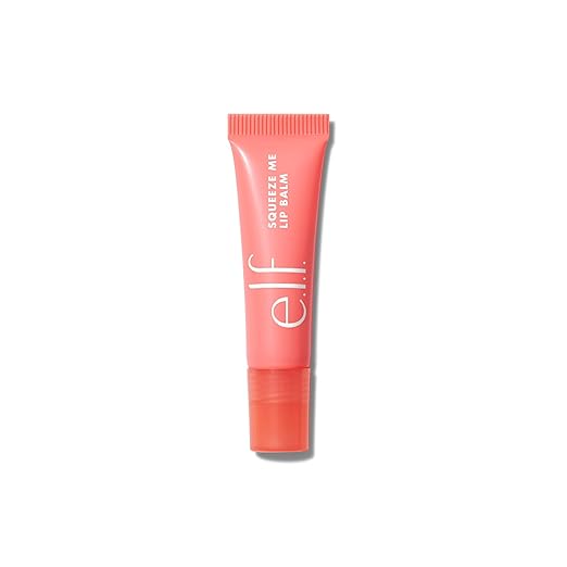 e.l.f. Squeeze Me Lip Balm, Moisturising Lip Balm for a Touch of Colour, with Hyaluronic Acid, Vegan & Cruelty Free, Strawberry