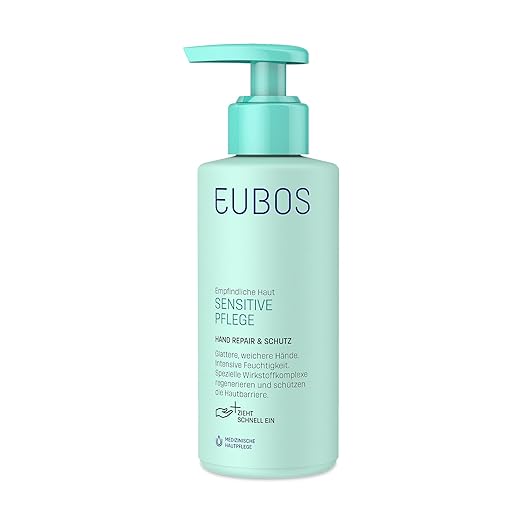 EUBOS Sensitive Care - Hand Repair & Protection Pump Dispenser - Hand Cream for Dry, Cracked Hands - For Noticeably Smoother and Softer Hands - Skin Compatibility Dermatologically Tested - 150 ml