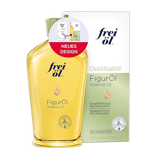 frei öl Body Shaping Oil, firming body oil, anti-cellulite effect, all skin types and sensitive skin, pharmacist quality, climate-neutral certified, microbiom-friendly, vegan, 1 x 125 ml