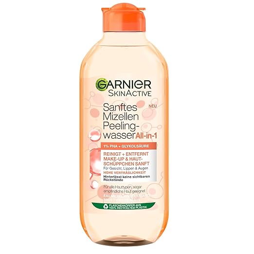 Garnier Gentle Micellar Exfoliating Water, Cleansing Water for Removing Makeup Remnants and Dead Skin Dandruff, SkinActive, 1 x 400 ml