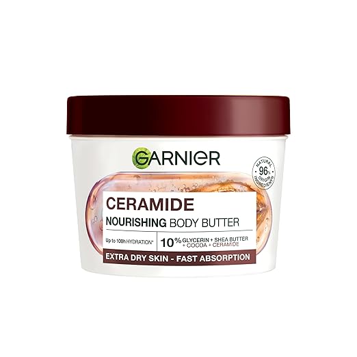 Garnier Repairing Body Care for Dry Skin, Body Butter with Cocoa Butter and Ceramides, for up to 48 Hours of Moisture, Body Superfood, 1 x 380 ml
