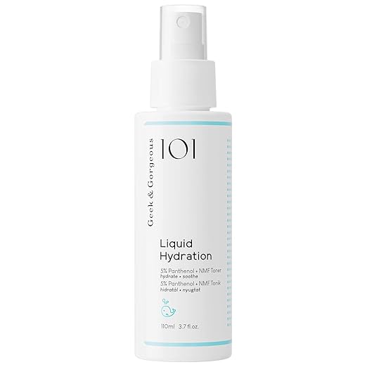 Geek & Gorgeous Liquid Hydration - Hydrating Face Spray with 5% Panthenol and Natural Moisture Factors - For All Skin Types - 110 ml Spray Bottle