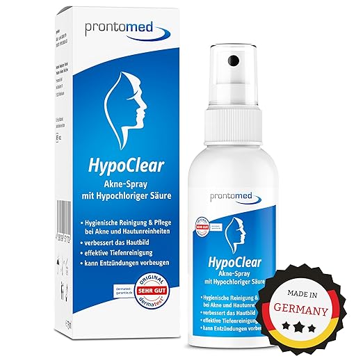 HypoClear Acne Spray 75 ml - Effective Skin Care with Hypochlorous Acid/Hypochlorus Acid | For Acne, Blemishes and Redness | For Clear, Healthy Skin - Gentle and Effective!