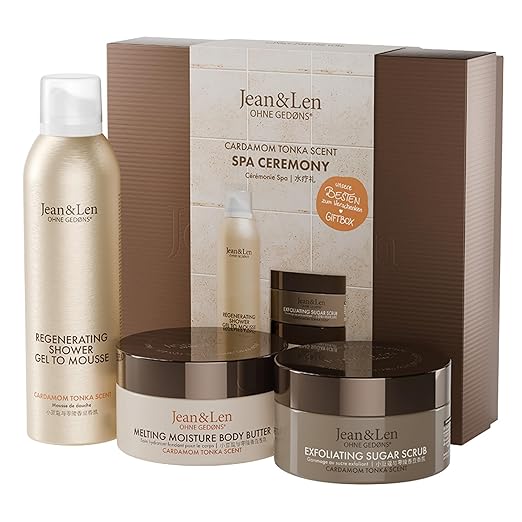 Jean & Len Body Ceremony Rosemary & Ginger, with Hand & Body Cleanser and Balm, High-Quality Gift Box, Herbaceous Fresh Fragrance, FSC Certified Packaging, Gift Set