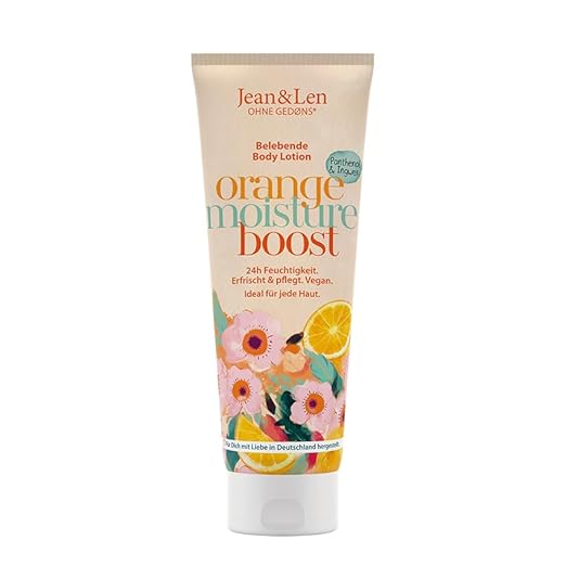 Jean & Len Body Lotion Orange & Ginger Light Texture Absorbs Quickly Suitable for All Skin Types pH Skin Ideal Formulation Skin Cream Parabens & Silicone Free Vegan 250ml