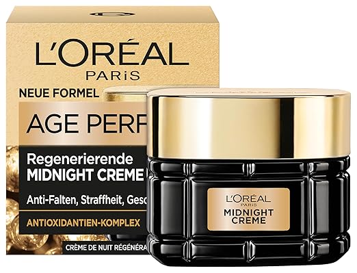 L'Oréal Paris Midnight Cream for Women: Regenerates Skin Overnight & Protects During the Day with Unique Antioxidant Regeneration Formula, Age Perfect Cell Renaissance, 1 x 50 ml