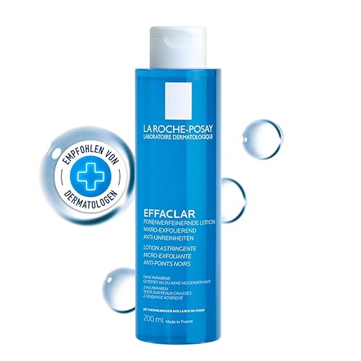 La Roche Posay Effaclar Pore Refining Lotion with Active Ingredient LHA and Salicylic Acid, For Oily Blemished Skin, Micro-Exfoliating and Soothing Skin 200 ml