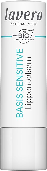 lavera Basis Sensitive Lip Balm - for Sensitive Lips - Moisturises and Soothes - Nourishes Smooth - Natural Cosmetics - Pack of 1