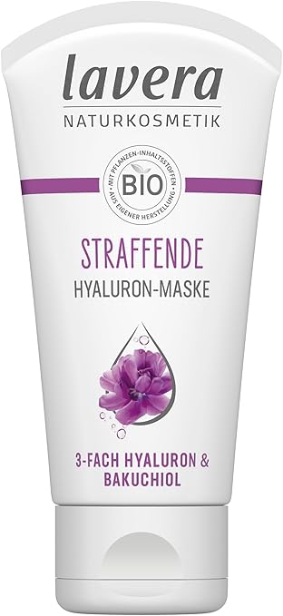 lavera Firming Hyaluronic Mask - Vegan - Natural Cosmetics - Triple Hyaluronic & Power Active Ingredient Bakuchiol - Instant Fresh Complexion - Moisture and Care - 50 ml (Pack of 1)