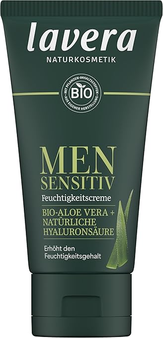 lavera Men Sensitive Moisturising Cream for Sensitive Skin Gentle & Refreshing Helps with Itching Vegan Natural Cosmetics 50 ml