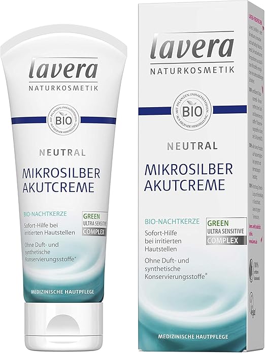 Lavera Neutral Acute Cream with Micro Silver, Organic Evening Primrose, Instant Aid for Skin Irritations, Neurodermatitis Medical Skin Care, Vegan Organic Plant Active Ingredients, Natural Cosmetics Cream, 75 ml
