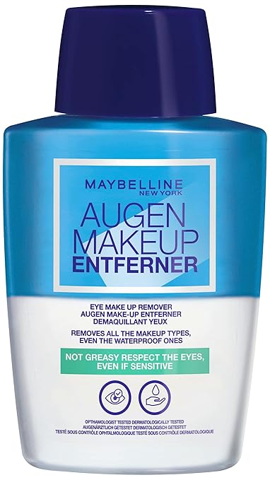 Maybelline eye make-up remover, removes eye make-up quickly and gently, refreshes the eye area, ophthalmically tested, 125 ml