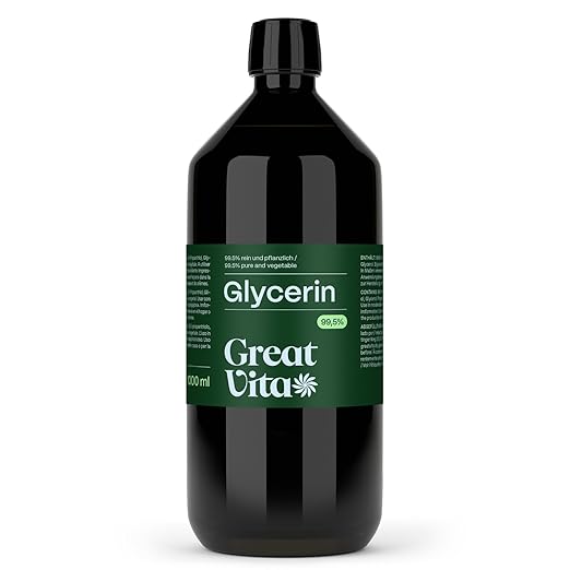 MeaVita Glycerin 99.5%, Perfect for DIY Disinfection, Purely Vegetable-Based, Pack of 1 x 1000 ml