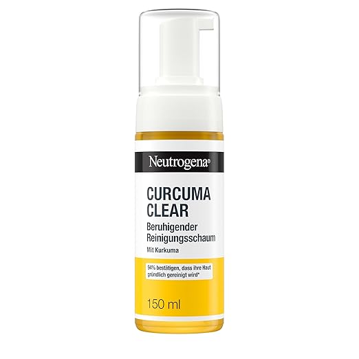 Neutrogena Curcuma Clear Soothing Cleansing Foam, Facial Cleanser, Wash Gel, for Blemished and Sensitive Skin, 150 ml