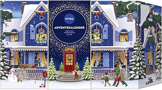 NIVEA Advent Calendar 2025 - 24 Doors with Pampering Surprises, Christmas Calendar with Care Products, Care Set for the Advent Season, NIVEA and Labello Products