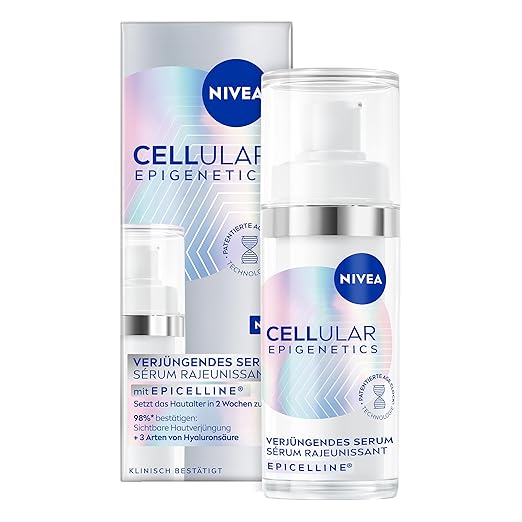 NIVEA Cellular Epigenetics Rejuvenating Serum with EPICELLINE, Restores Skin Age in 2 Weeks, Revolutionary Face Care with 3 Types of Hyaluronic Acid (30 ml)