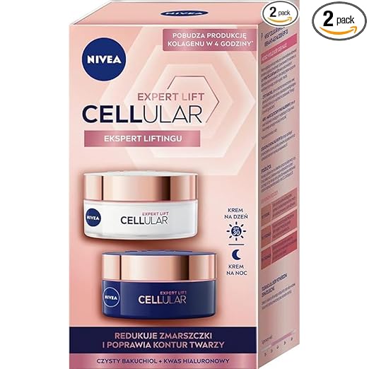 NIVEA Cellular Expert Lift Anti Folding Cream Set for Day and Night SPF 30, 2 x 50 ml, Pack of 2