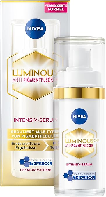 Nivea LUMINOUS630 Anti-Pigment Spot Intensive Serum, Face Care with Thiamidol for a More Even & Radiant Complexion, Serum Against Pigment Spots (30 ml)
