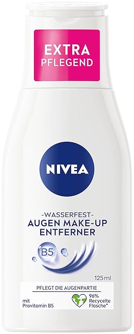 Nivea Waterproof Eye Makeup Remover (125 ml), Gentle Balm with Chamomile Extract and Provitamin B5, Removes Even Waterproof Mascara