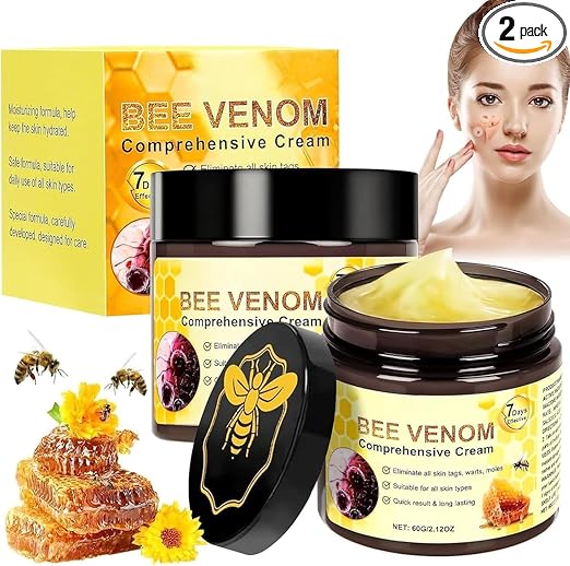 Pack of 2 Bee Venom Skin Regeneration Cream, Bee Venom Cream Complete Cream, Bee Venom Cream, Bee Venom Ointment, Bee Venom Skin Treatment Cream, Bee Venom Therapy Cream for All Skin Types (B)