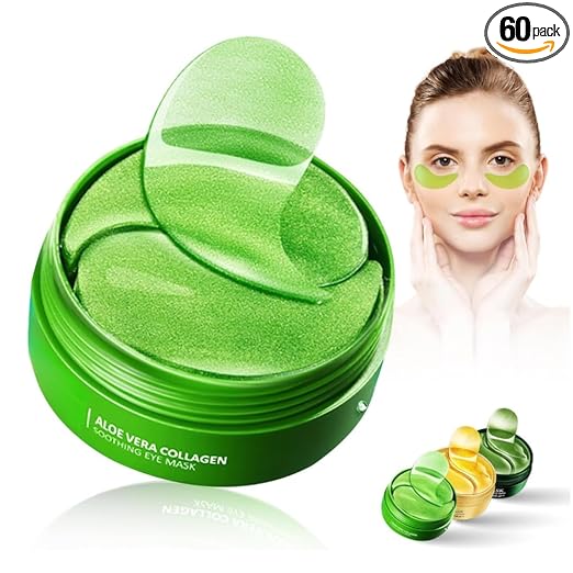 Pack of 60 Aloe Vera Eye Pads for Dark Circles, Hyaluronic Acid Eye Patches Against Dark Circles, Wrinkles, Puffiness and Bags