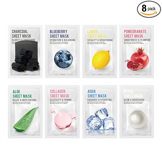 [Pack of 8] Eunyul Purity Leaf Mask Pack 8 Types 22 ml x 8 Pieces Korean Skin Care for All Skin Types