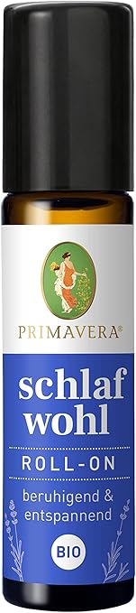 PRIMAVERA Schlafwohl Aroma Roll-On Organic 10 ml - Lavender, Vanilla and Neroli Fragrance - Aromatherapy for On the Go - Relaxing - Vegan