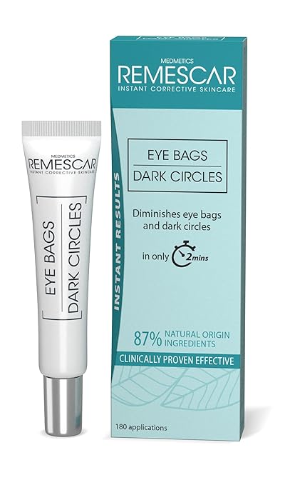 Remescar Eye Bags & Dark Circles Eye Cream 8 ml - Instant Treatment for Under Eye Bags & Eye Bags - 180 Uses for Visible Results - Eye Bags & Dark Circles