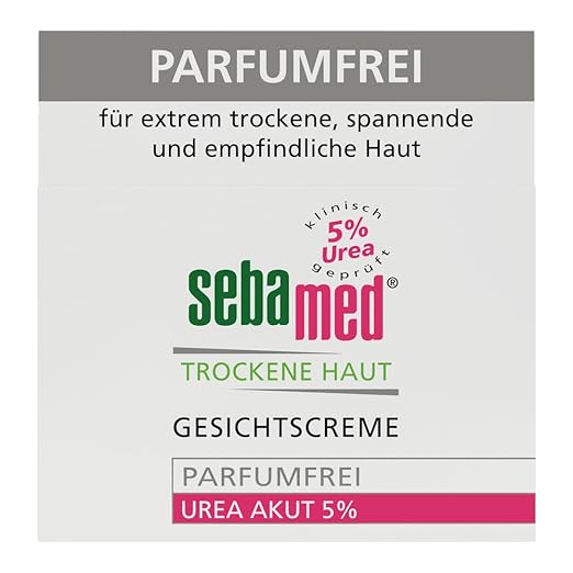 Sebamed Dry Skin Face Cream Perfume-Free Urea Acute 5%, Noticeably Relieves Tension, Flaking and Roughness on Dry Skin, for Men and Women, No Perfume, 50 ml