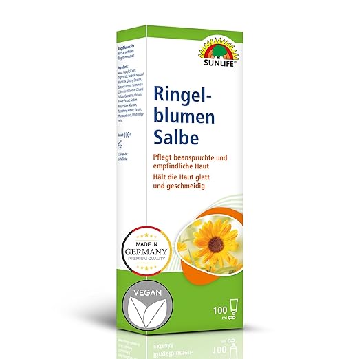 SUNLIFE Marigold Ointment 100 ml - Ointment with Marigold Extract - Care Cream with Jojoba Oil, Vitamin E & Allantoin - Marigold Ointment for Stressed & Sensitive Skin