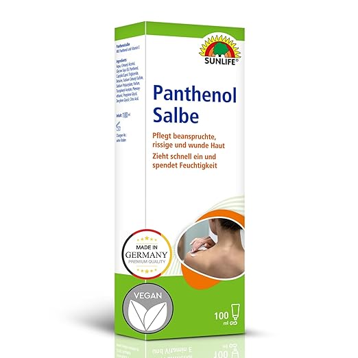 SUNLIFE Panthenol Protective Care Ointment 100 ml Ointment with Panthenol & Vitamin E Cream for Cracked and Sore Skin Panthenol Ointment Suitable for Sensitive Skin Wound Ointment