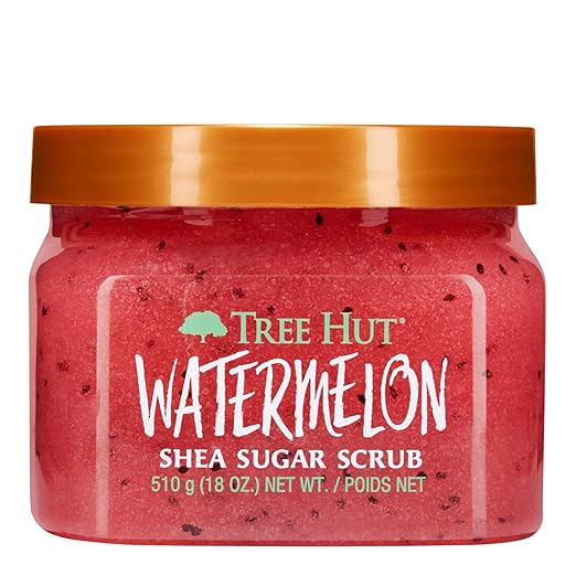 Tree Hut Watermelon Shea Sugar Scrub | Exfoliating Body Scrub Removes Dead, Dry Skin for a Soft and Hydrated Feel | Nourishing Essential Body Care | 18 Ounce
