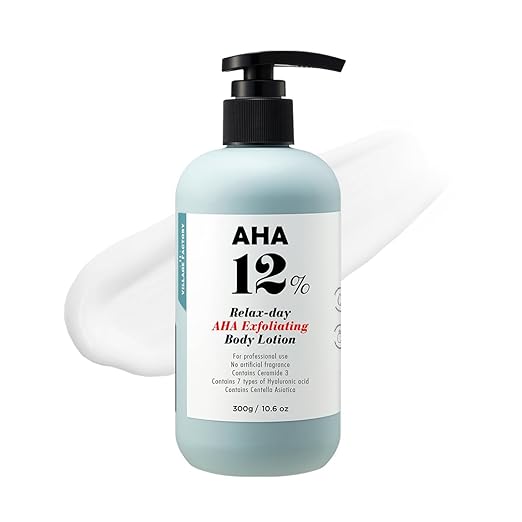 [VILLAGE11FACTORY] AHA BODY LOTION GLYCOLIC ACID AHA 12% (300g) Korean Skincare - Exfoliating Body Lotion - 7 Types of Hyaluronic Acid and Centella Asiatica for Smooth, Hydrated and Radiant Skin