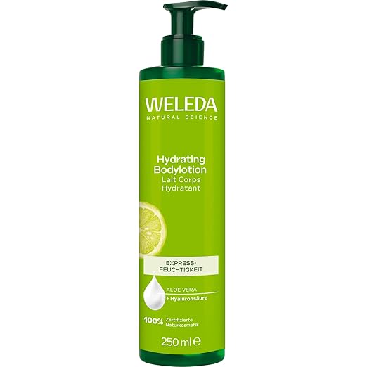 WELEDA Organic Hydrating Body Lotion - Natural Cosmetics Citrus Body Care Lotion with Aloe Vera Gel & Coconut Oil Moisturises the Skin. Natural Body Lotion for Care of All Skin Types (Vegan, 250 ml)