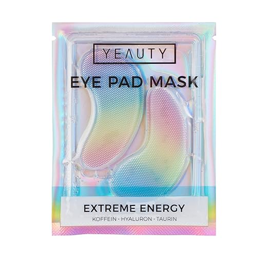YEAUTY Extreme Energy Eye Pad Mask - Hydrogel Eye Pads with Caffeine, Hyaluronic & Peptide Complex - Fresh Kick for Dark Circles & Puffiness - 1 Pair