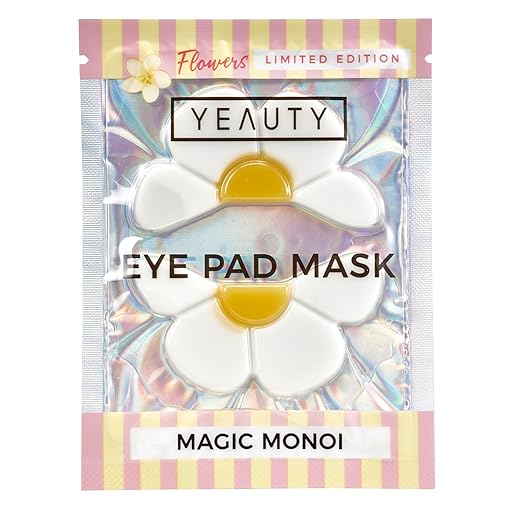 YEAUTY Magic Monoi Eye Pad Mask - Moisturising Flower Shaped Eye Pads with Hyaluronic Acid & Coconut Extract - Limited Edition - 1 Pair