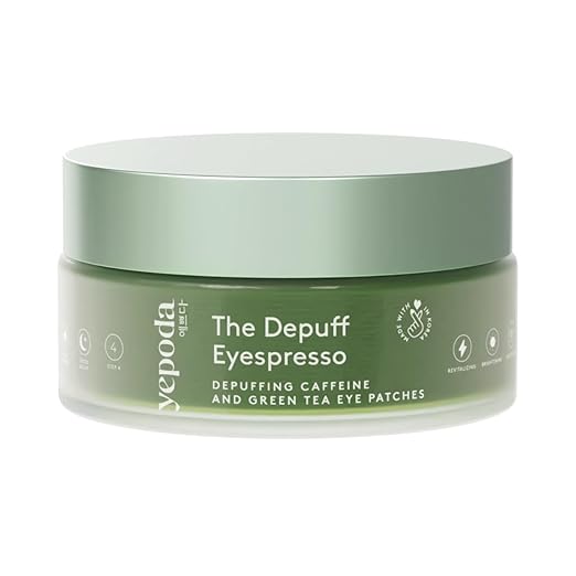 Yepoda The Depuff Eyespresso, Decongestant Eye Pads with Caffeine & Green Tea. Reduce Puffiness & Revitalize the Eye Area. Vegan, Korean, For All Skin Types. 60 Pcs/90g